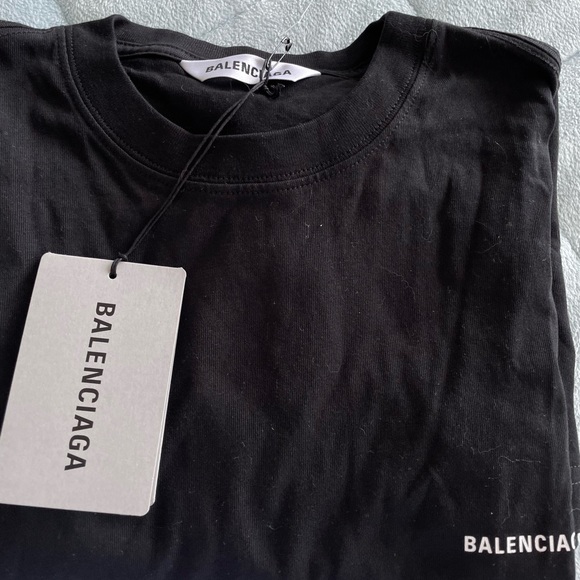 BALENCIAGA Black Logo Long Sleeve Crew Neck - Picture 3 of 5
